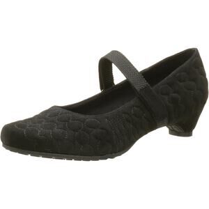 TSUBO Women's Juba‎ Suede Leather Quilted Mary Jane Kitten Heels Size 8 Black